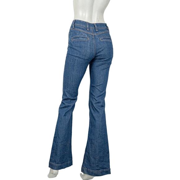 LAND of Distraction Women's Bruce Denim Pants High Waist Flared Leg sz 2 - Picture 4 of 7